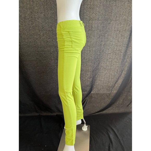 $215 NWT Armani Jeans Women's Lime Green Pants Stretch Skinny Leg Low Rise Sz 27 - Picture 8 of 10